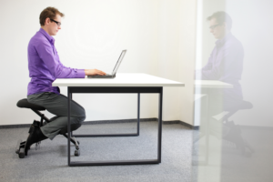 Man sitting with right posture