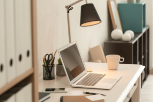 well organized home workspace